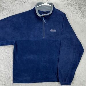 VINTAGE Sport Illustrated Fleece Sweater Mens‎ XL Blue Pullover Quarter Zip Logo